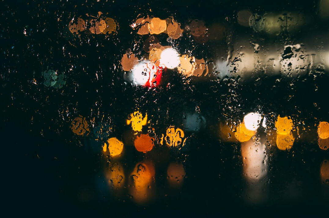 rainy window night